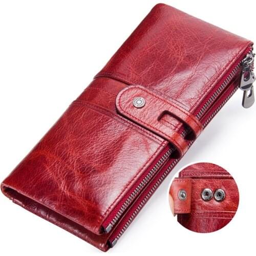 New fashion soft leather Women wallet leather casual card holder long purses first layer cowhide womens clutch bags