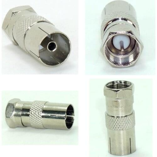 NEW Wholesale BNC Connectors 100pcs/lot F Male Plug to PAL Female Jack Straight TV RF coaxial adapter F-type Adapter