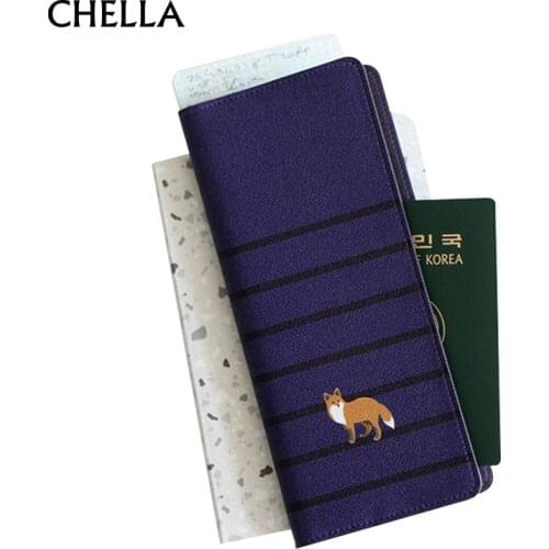 Passport Cover Lovely Animal Travel Foldable ID Holder Long Section Passport Clip Flight Bit License Wallet Sets Bag PC0063
