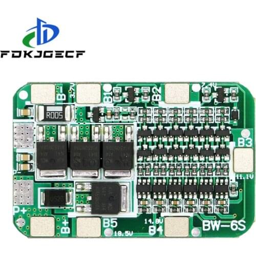 6S 15A 24V PCB BMS Protection Board For 6 Pack 18650 Li-ion Lithium Battery Cell Module