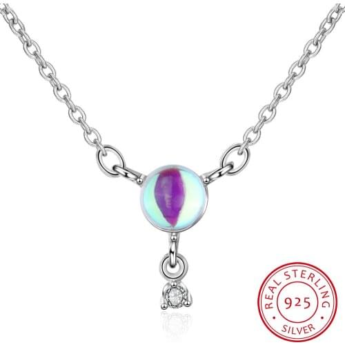 Genuine S925 Sterling Silver Labradorite Pendant Necklace For Women Fine Jewelry Nature Gemstone Handmade bijoux femme