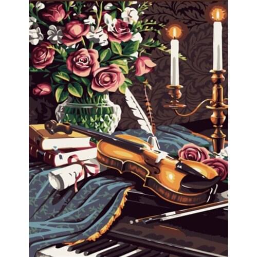 Full Square/Round Diamond Painting New Arrival Violin Guitar Landscape Handmade Gift Diamond Embroidery Home Decor