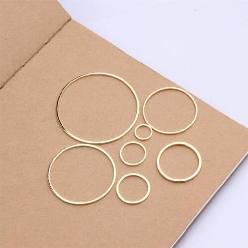 Korean popular simple copper diy geometric round jewelry accessories earrings pendant circle pendant KC gold round fitting