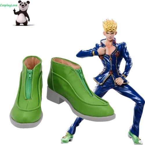 JoJos Bizarre Adventure: Golden Wind Giorno Giovanna Green Cosplay Shoes Boots Newest Custom Made For Halloween CosplayLove