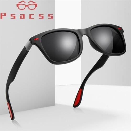 Psacss Square Vintage Polarized Sunglasses High Quality Plastic Glasses Frame Classic Brand Designer For Driving Fishing UV400