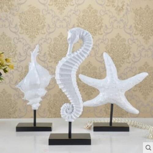 Mediterranean style, conch sea horse starfish crafts, home office restaurant bar table decoration gifts