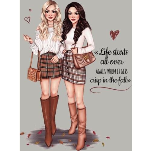 Warm Girl Clothing Badges Patches Diy Tops Fashion Vinyl Appliqued Heat Transfer Clothing Stickers Washable Over Powder Sticker