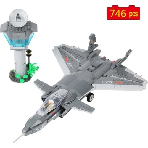 Military Series WWII J20 Fighter DIY Model Soldier SWAT Building Blocks Bricks Toys Christmas Gifts