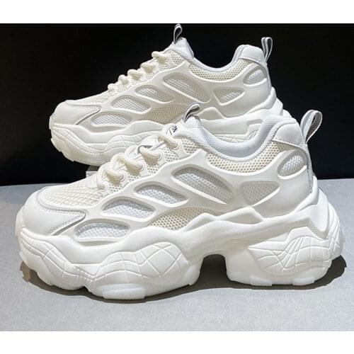 Women Flats Sneakers 2021 Spring Autumn Fashion Female Sports Casual Platform Shoes Lace Up Mesh Ladies Vulcanized Shoes