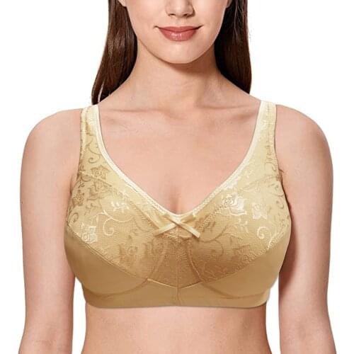 Sexy Lace Adjusted Straps Bra Women Unlined Lingerie Minimizer Bras Plus Size Bra Underwire Brassiere B C D DD DDD E F Cup