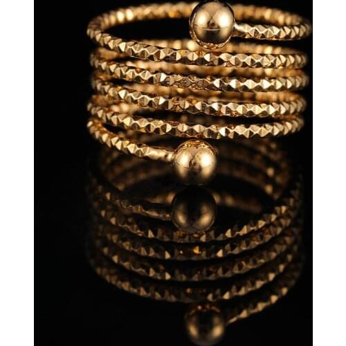 St.kunkka 24K Yellow Gold Filled Big Extensible Original Ring For Womans Wedding Party Statement Charm Ring New Fashion Jewelry