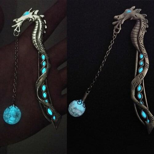 1XLuminous Night Dragon Bookmark Label Read Maker Feather Book Stationery