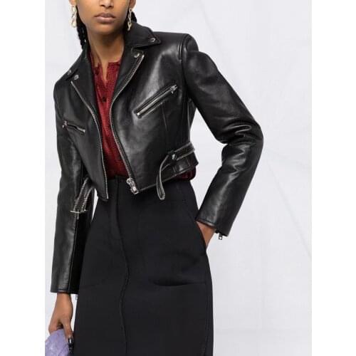 2021 Woman Coats Natural 100% Sheepskin Leather Jackets Female Windbreaker Sheepskin Leather Overcoat H318