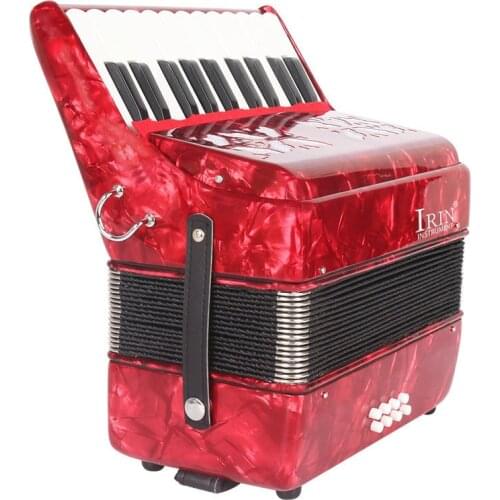 22-Key 8 Bass Piano Accordion with Straps Gloves Cleaning Cloth Educational Music Instrument for Students Beginners Childern