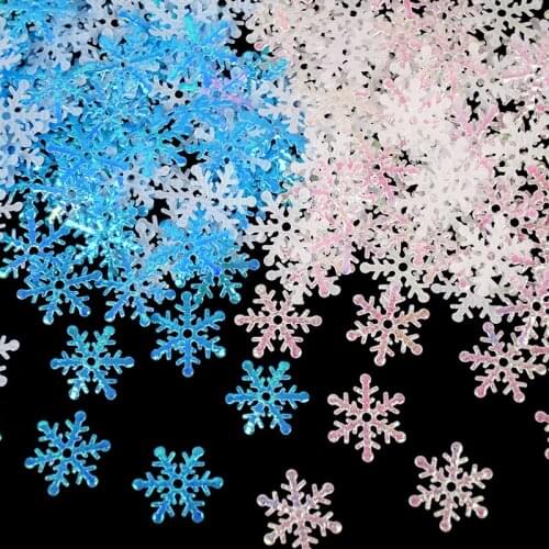 270pcs 2cm Christmas Decoration Snowflake Confetti Wedding Xmas Party White Non-woven Snowflakes Throwing Confetti Navidad 2021