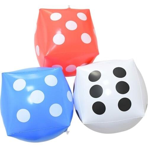 30cm Inflatable Dice Balloon Multi Color Blow-Up Cube Big Dice Stage Game Prop Indoor and Outdoor Party Swimming Pool Beach Toys