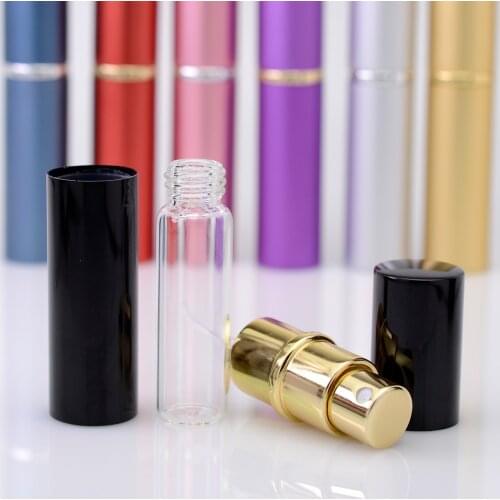 5 ML Portable Perfume Bottle Mini Spray Bottle Lady Fashional empty cosmetic containers With Glass liner atomizer Perfume