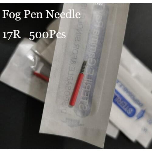 500pcs microblading blades Lamina Shading Hard 17R liner Microblading Tebori Needles Manual Needle for Fog Eyebrow Round Needles
