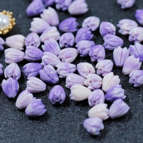 10pcs 6x9mm Wild Rose Flower Buds Beads For Jewelry Making Vintage Hairpin Accessories Handmade Diy Craft Materials