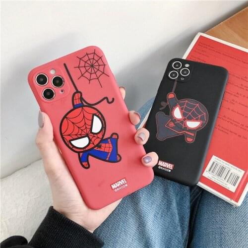 Marvels Spider-Man All-inclusive Mobile Phone Case For Iphone 11 12 Pro Max Xs X Xr 7 8 Plus Cartoon Mobile Phone Back Cover