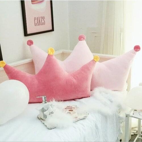 Baby Plush Toy Cartoon Crown Shape Pillow Pink Cushion Gift Birthday Party Room Decoration Boy Girls Sleeping Bedding Pillows