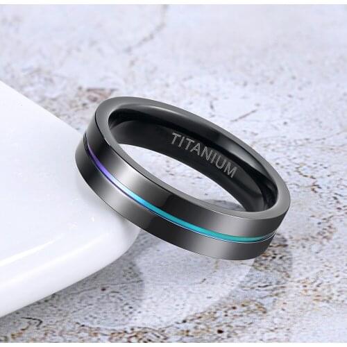 Eamti 5mm Black Rainbow Mens Women Wedding Band Ring Titanium Classic Simple Male Jewelry Statement Alliance USA Dropshipping