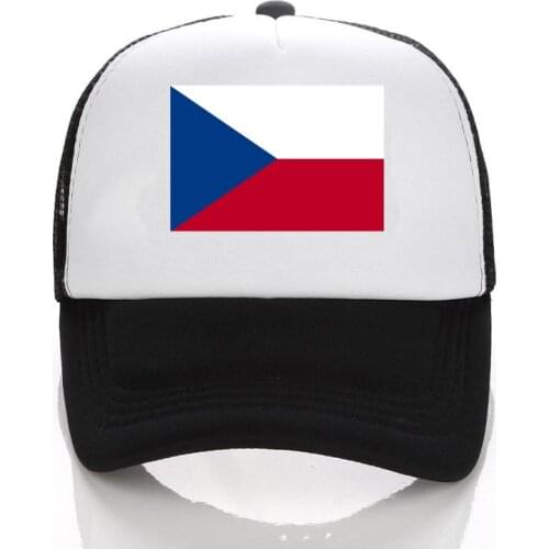 Czech Flag Print Trucker Cap Cool Skull Bone Cap HipHop Baseball Cap Summer Outdoor Sport Mesh Cap Sun Hat for Men Children Kids