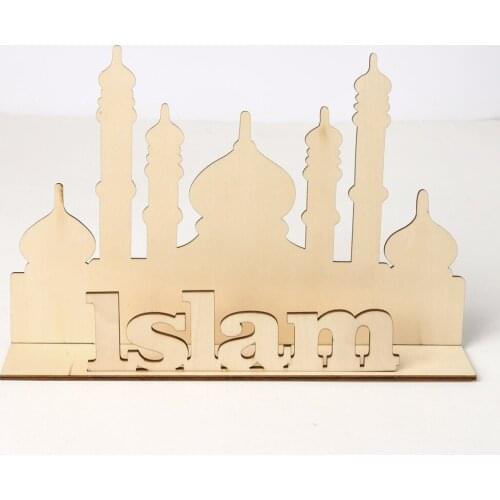 Eid Mubarak Decor Wood Craft Plaque Ornament Ramadan Decorations for Home Islamic Muslim Party Supplies Eid Decor Kareem Ramadan