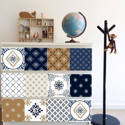 Italian Style Strip Tiles Sticker Kitchen Wardrobe Drawer Home Decor Surface Gloss Film Wallpaper Peel & Stick Art Wall Decals