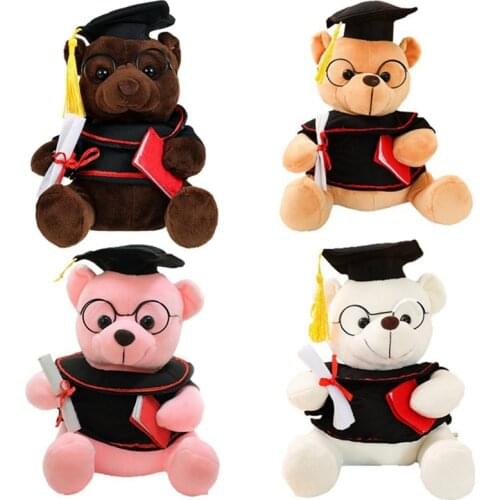 18cm Doctor Bear Doll Teddy Bear Doll with Doctoral Hat Graduation Gift For Children Student Boy Girl Birthday Gifts