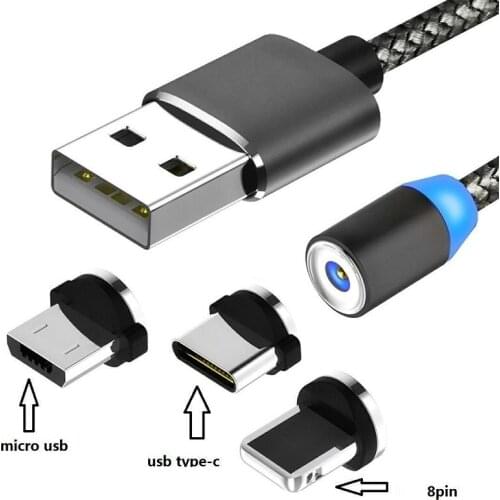 Magnetic Cable Micro USB Type C Charging Cable For Samsung iPhone 7 6 Charger Fast Magnet cable USB C Cord Wires Adapter