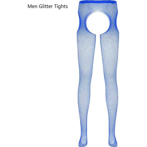 Mens Pantyhose Open Crotch Glitter Tights Rhinestone Fishnet Sexy Stockings Plus Size Men Tight for Male Underwear Dropshipping