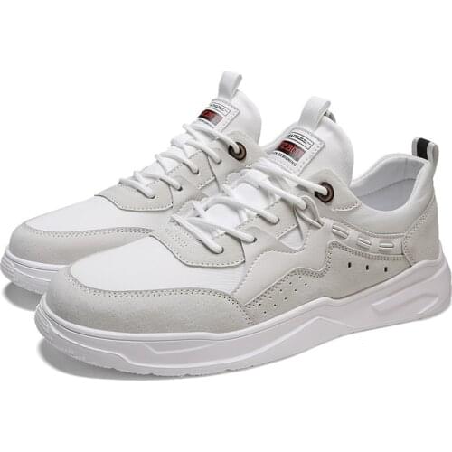 Summer New Genuine Leather Men Board Shoes For Men Comfortable Sport Walking Shoes Fashion Breathable Shoes Wild Tide Shoes