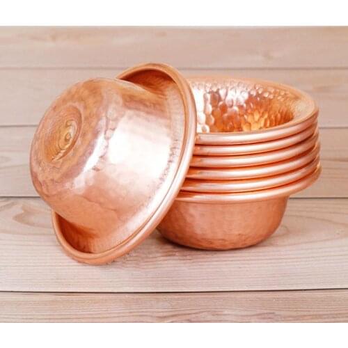 Nepalese copper hand-knockdown flower water supply bowl carved flower broth supplies for Buddha to offer holy
