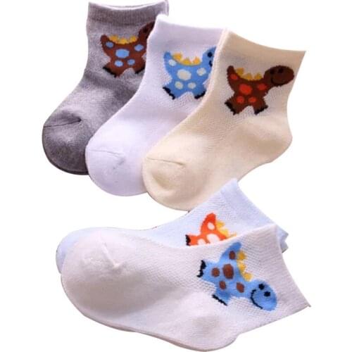 10pieces=5 pairs / lot 2017 cotton mesh boys socks summer thin non - bone deodorant children sock 1-12 kids socks