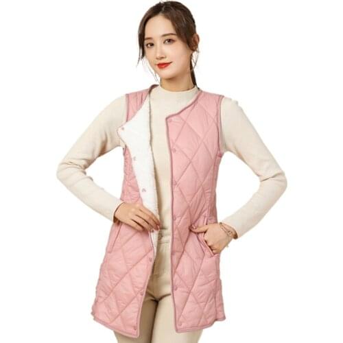 2021new long Waterproof womens vest water down light womens jacket warm loose jacket in sleeveless padded jacket