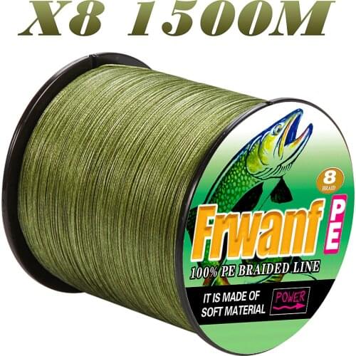 Frwanf 1500m Braided Fishing Line X8 Multifilament Fishing Line 0.1-1.0mm PE Super Strong Top Quality Threads 6LB-300LB 8 Braid