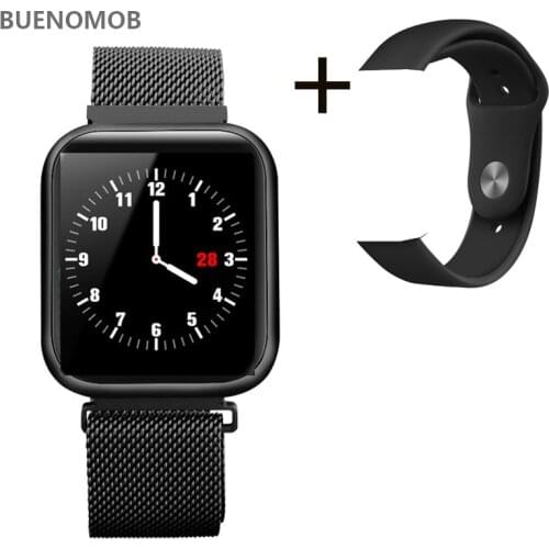 Double strap P80 Smart Watch Full touch screen Sport Fitness Heart Rate BT Message Remind For Xiaomi Samsung Huawei ios