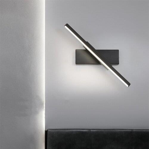 Modern Bedside LED Wall Light Creative 330 Rotatable Bedroom Stair Sconce US EU Living Room Aluminum Wall Lamp Fixtures 110-220V
