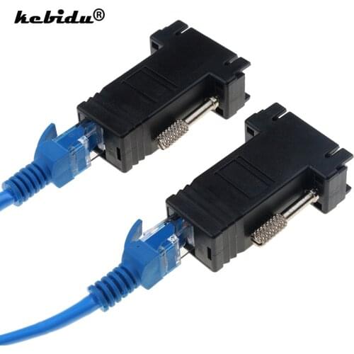 Kebidu 2pcs RJ45 to VGA Extender Male to LAN CAT5 CAT6 RJ45 Network Ethernet Cable Female Adapter Computer Extra Switch Adapter