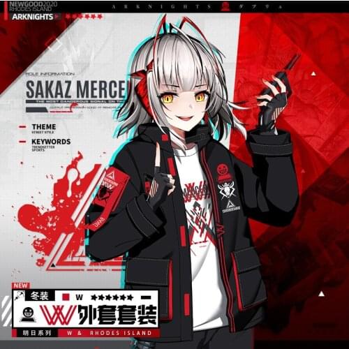 Game Arknights W Hooded Wind Coat Autumn Winter Cotton Padded Jacket Fashion Casual Student Sweatshirt Tops Women Men Cosplay