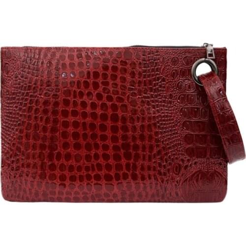 Crocodile Pattern Womens Tote Bag PU Leather Clutch Bag Solid Color Dinner Bag Envelope Bag Fashion Luxury Evening Bag Hand Bag