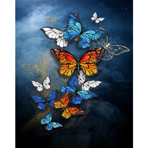 Animal Flower Butterfly DIY Embroidery 11CT Cross Stitch Kits Needlework Craft Set Printed Canvas Cotton Thread Home Room
