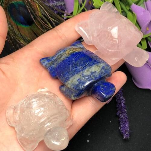 Natural crystal carving gold turtle, beautiful crafts home decoration decoration pieces