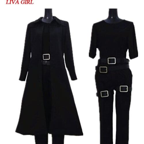 2019 Matrix Neo Cosplay Costume Black Trench Coat Full Set