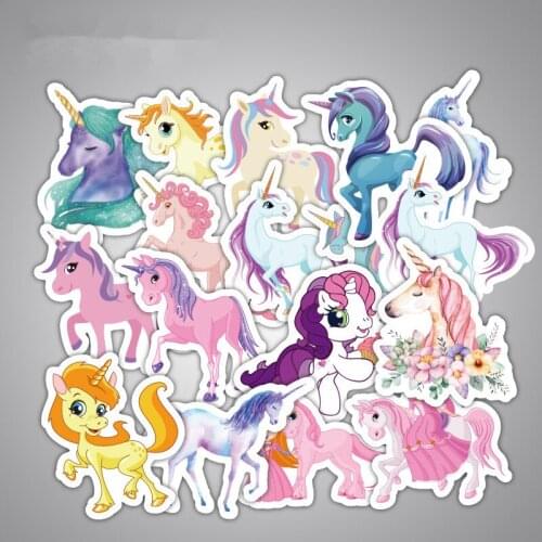 33Pcs Colorful Cute Unicorn Stickers for Laptop Car Styling Phone Luggage Bike Motorcycle Mixed Cartoon Pvc Waterproof Sticker