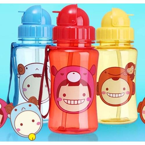 350ml New Double Handle Baby Trainer Cup Straw Type Cup Baby Kids Children Feeding Drinking Water Cup Baby Nursing Bottle