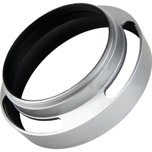 40.5mm Silver Aluminium Alloy Lens Oblique Cover Internal thread Hood For Leica Slr