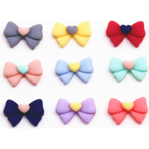 50pcs 11x16mm mix color small bowknot resin flatback cabochon DIY jewelry/phone/nail art decoration