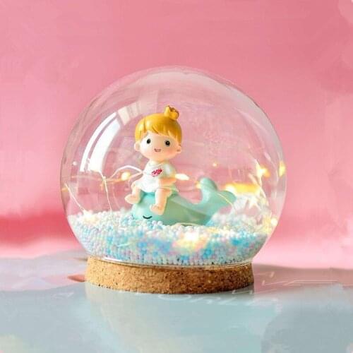 8sets/pack Diameter=10cm Small Size Round Glass Dome Vase Home Decoration Cork Base Transparent Cover Wedding Friend Gift